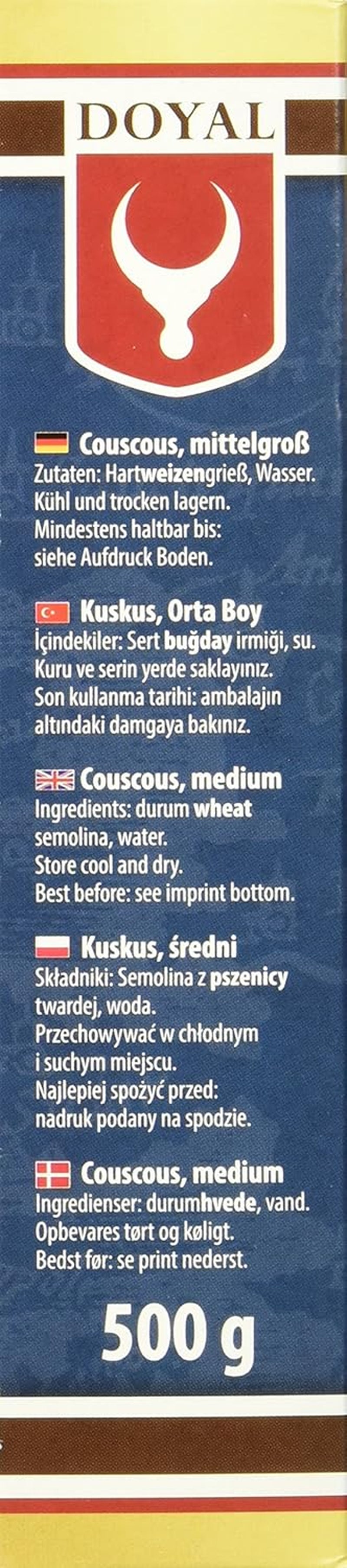 Couscous – Lätt och fluffig couscous med lätt nötsmak – En typisk nordafrikansk specialitet – 1 x 500g
