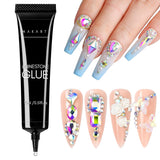 Makartt Rhinestone Adhesive Gel - 15ml UV Nagellim Set med Rosa Nail Charms Heart Circle Nail Smycken och Nageldesign Tillbehör för Hemmanikyr Alla hjärtans dag present