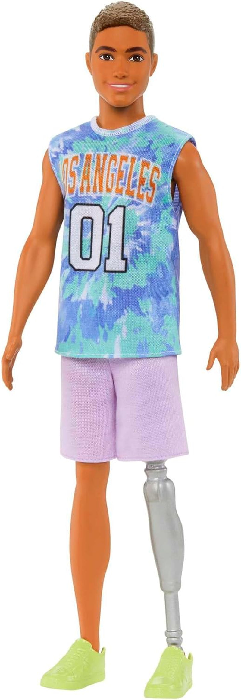 Barbie Ken Fashionistas Doll - T-shirt med kaktus och palmtryck, vita shorts och sneakers, perfekt för äventyr med vänner och promenader runt staden, från 3 år och uppåt, HJT10 Naty Shop Los Angeles Ken Dolls