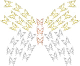 80st 3D Butterfly Nail Charms Legering Butterfly Guld Silver Glitter Nail Art Dekorationer Nagel smycken Tillbehör DIY Manikyr för kvinnor