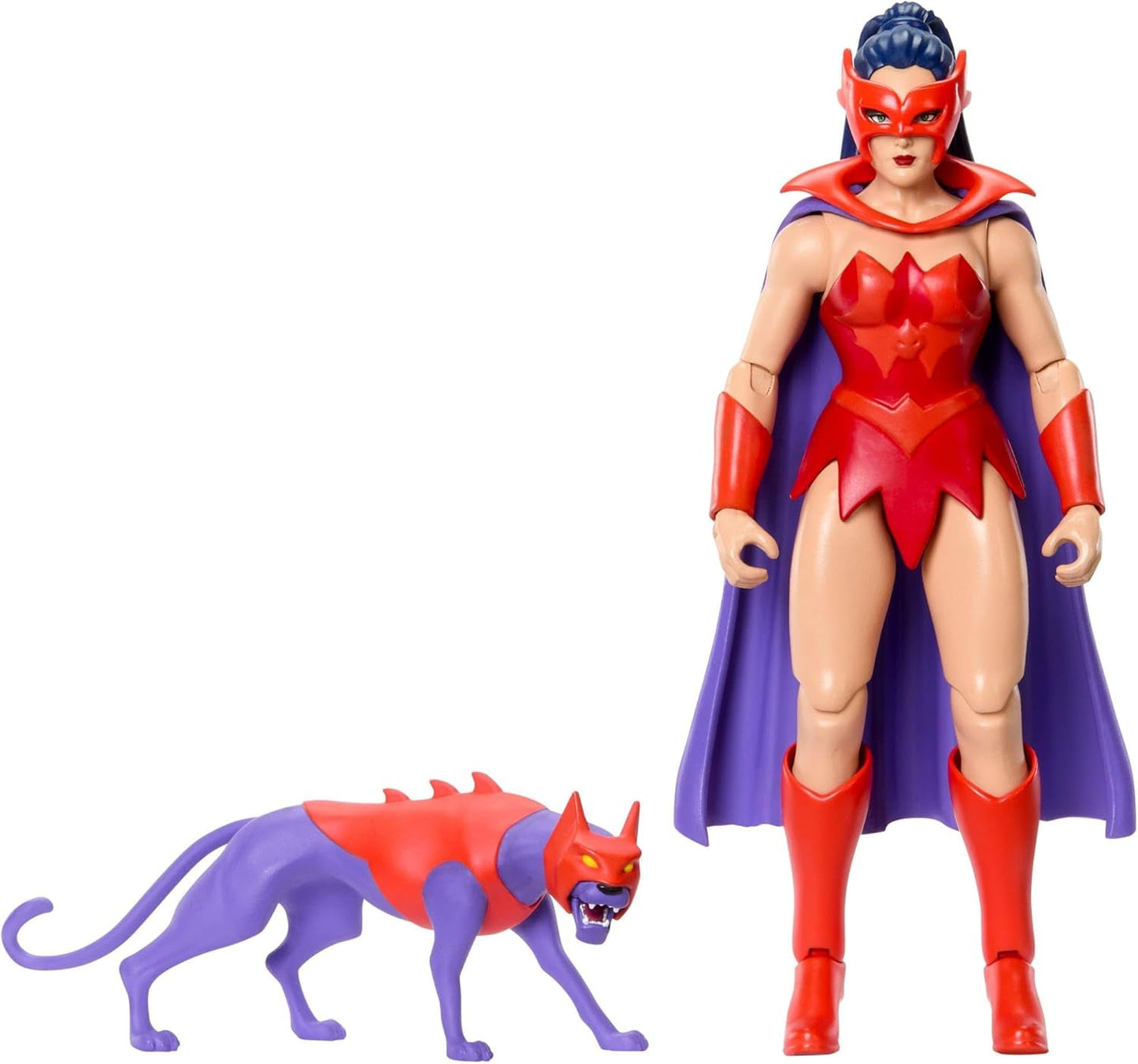 Masters of the Universe Origins Actionfigur Catra från Cartoon Collection, ca. 14 cm lång 1980-tals TV-serie Heroine Princess of Power Detaljerad design och katttillbehör JBM84 Actionfigurer Naty Shop Standardtitel