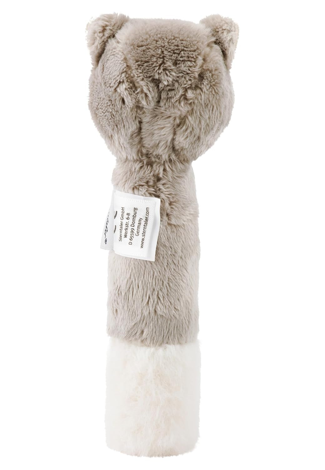 Sterntaler baby squeaker katt Lilly - Mjuk fleece baby leksak - Grip leksak för bebisar - Första försök att ta tag och leka, grå Bebe Toys Naty Shop