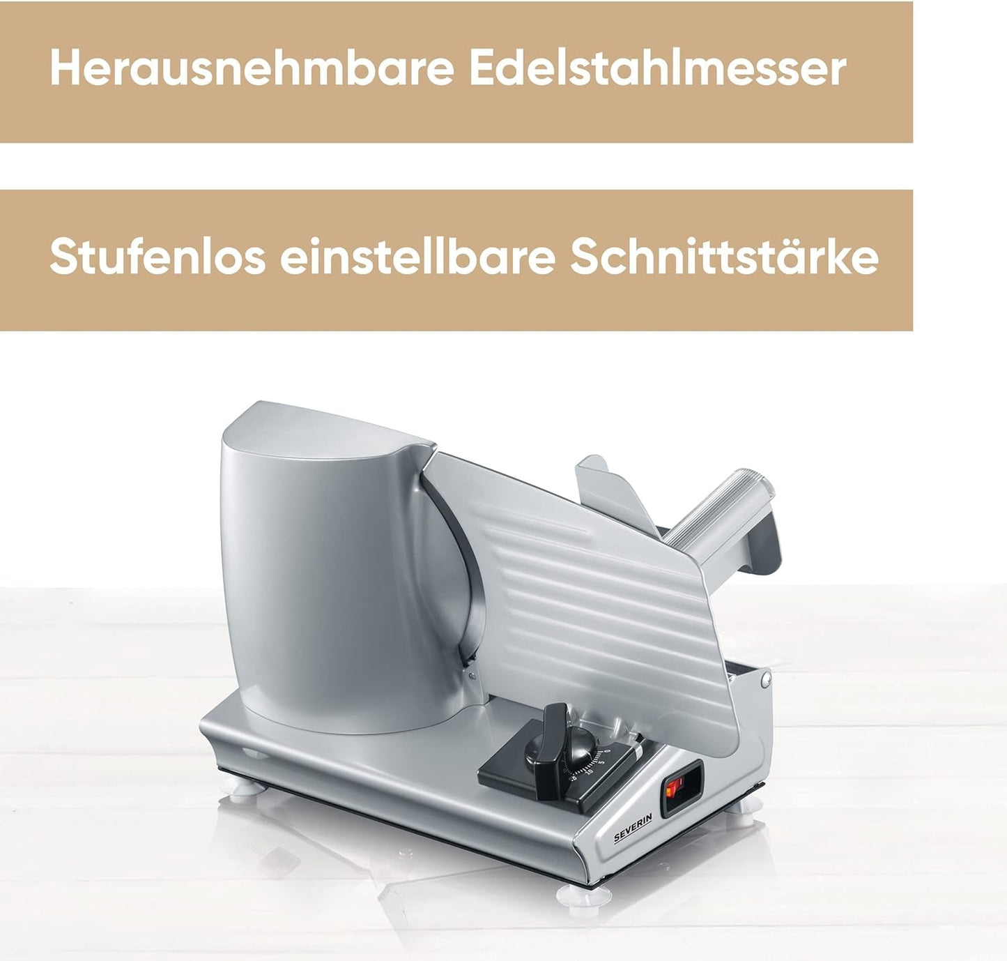 SEVERIN Multifunktionell skivare för bröd, korv eller riven ost och Naty Shop Slicers