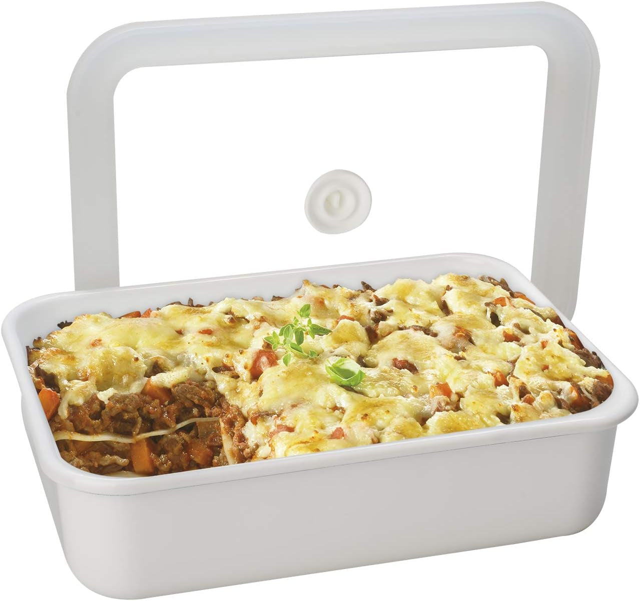 Emaljerad vakuummatförvaringsburk | XL| 1,85L | 23,5 x 17,5 x 7 cm | håller maten fräsch mycket längre | skyddar mat från bakterier och svampangrepp | utan vakuumpump Matförvaringslådor Naty Shop