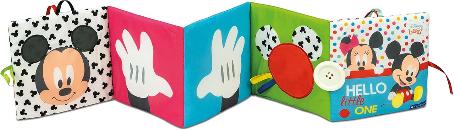 Clementoni 17721 Disney Baby - Tygbok, mångsidig babyreseleksak, sprakande och pipande bilderbok för nyfödda 0 månader Babyleksaker Naty Shop Standardtitel