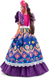 2022 Día De Muertos barbiedocka med rufsig traditionell klänning, blomsterkrans och Calavera ansiktsfärg, present till samlare