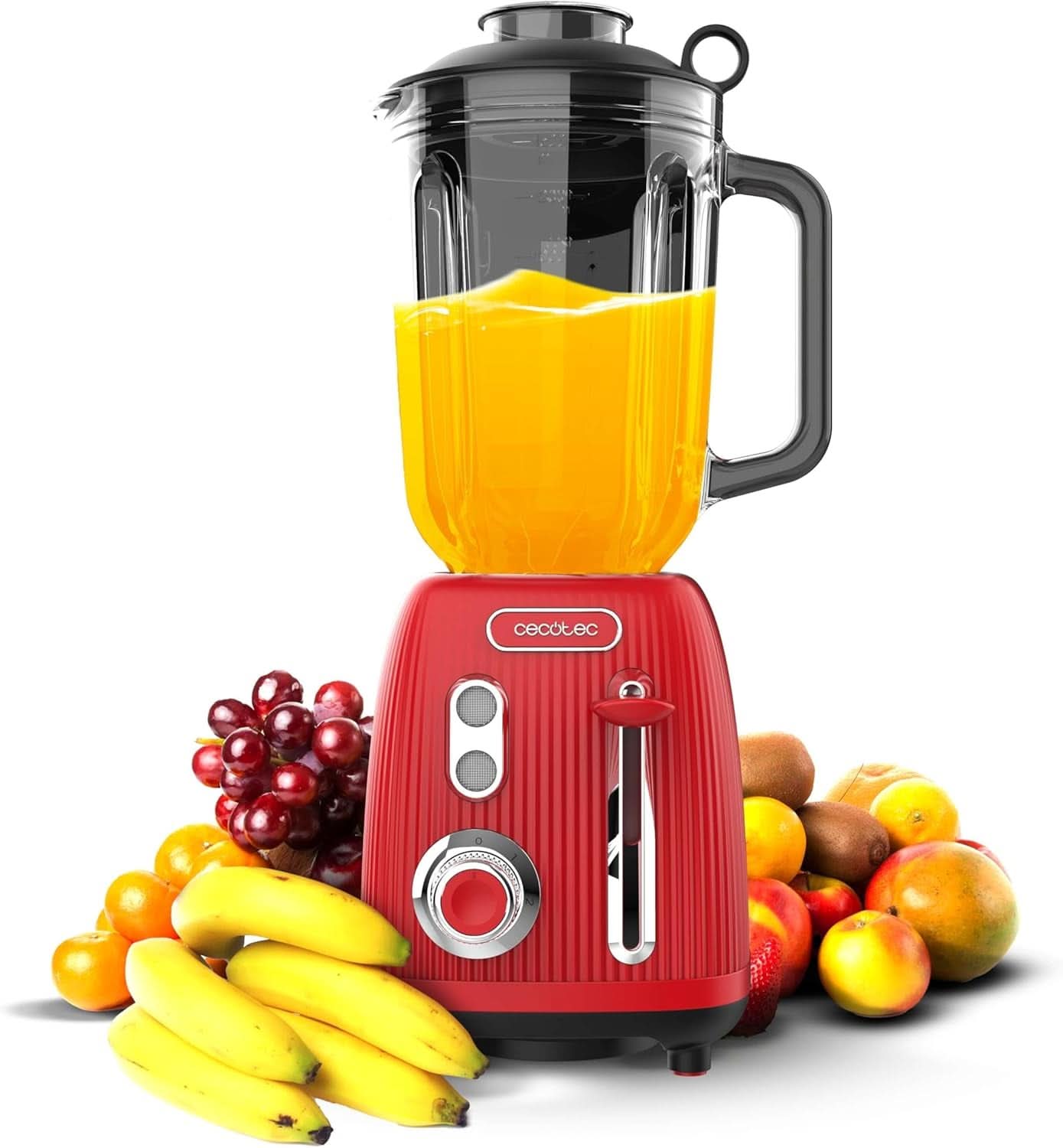 Cecotec Standmixer Retro Power Black Titanium Retrogreen. 1200W Maximale Leistung, 2 Geschwindigkeiten, 4-Klingen-Messer Mit Schwarzer Titanbeschichtung Och 1,5L Krug, Vintage-Design i Grün Kitchen Naty Shop Red