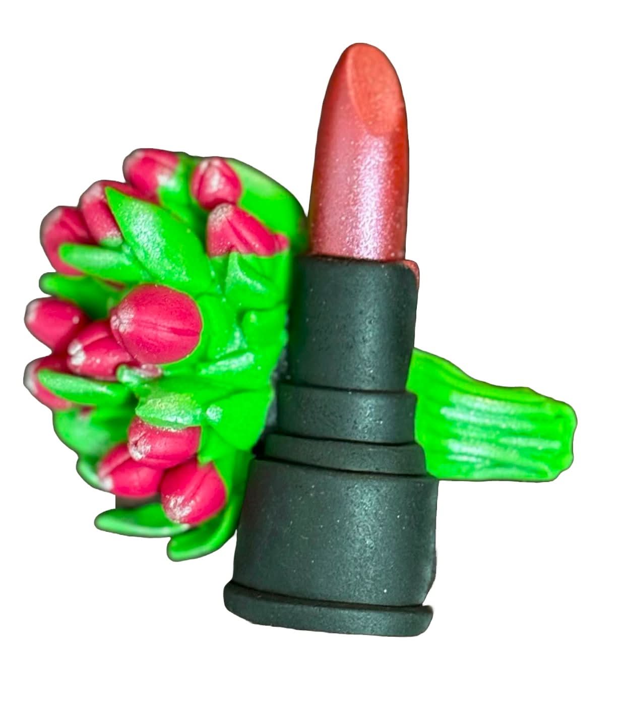 Ätsockerdekoration, bukett tulpaner och läppstiftsdekorationer från Sugar Paste Nati Shop