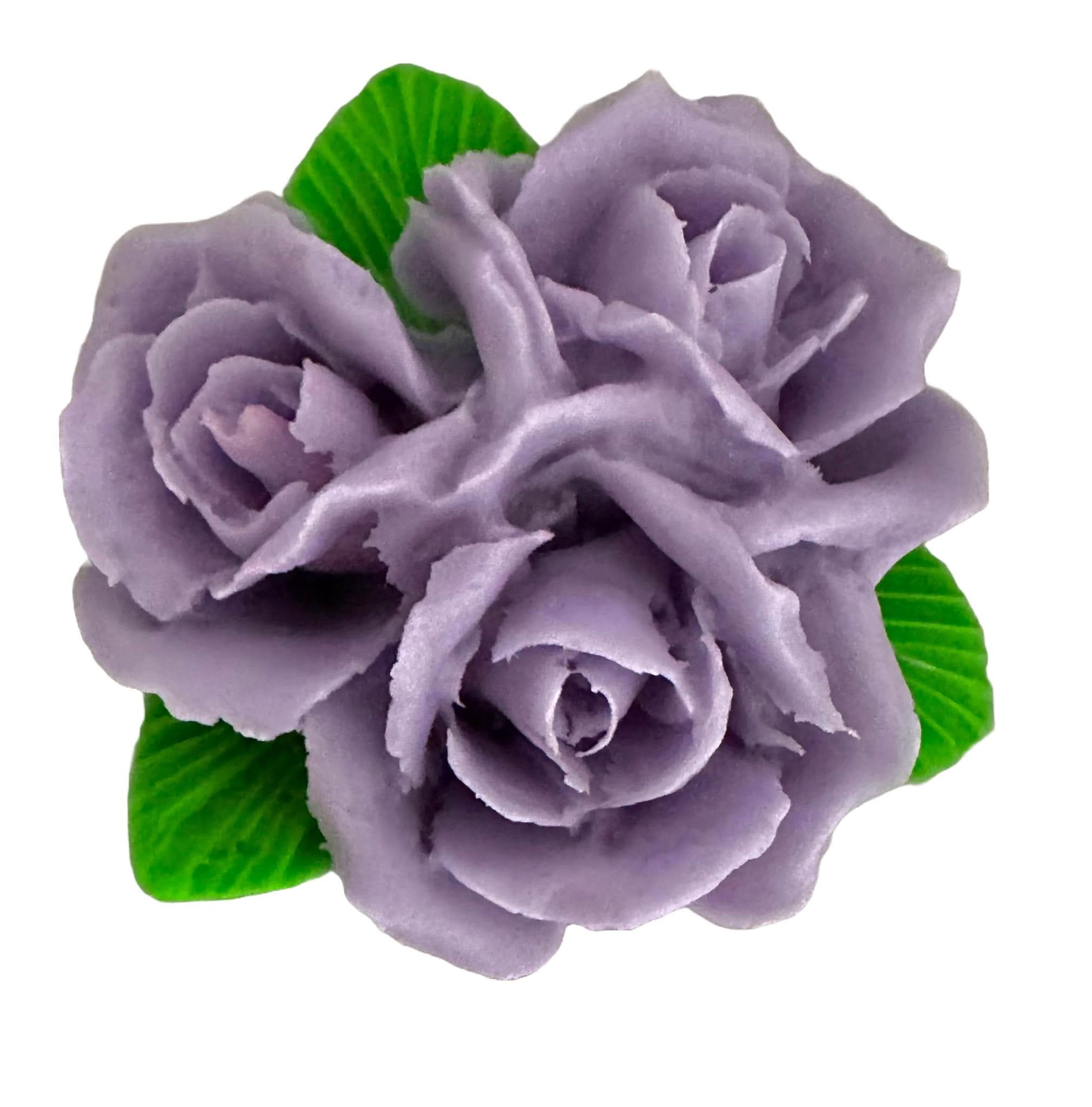 Ätsockerdekoration, Bukett lila rosor Dekorationer från Sugar Paste Nati Shop