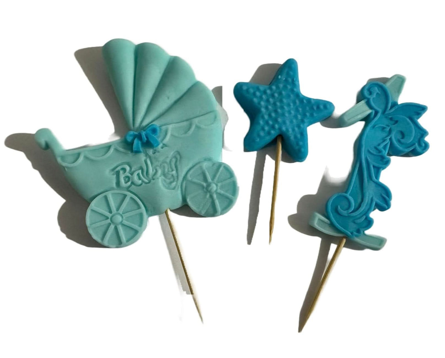 Ätsockerdekoration, nummer 1, blå och blå Sugar Paste Decorations Nati Shop