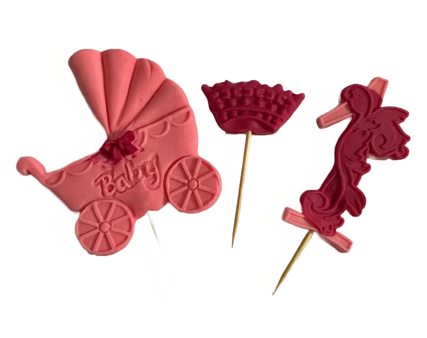 Ätsockerdekoration, nummer 1, rosa/fuchsia Dekorationer från Sugar Paste Nati Shop