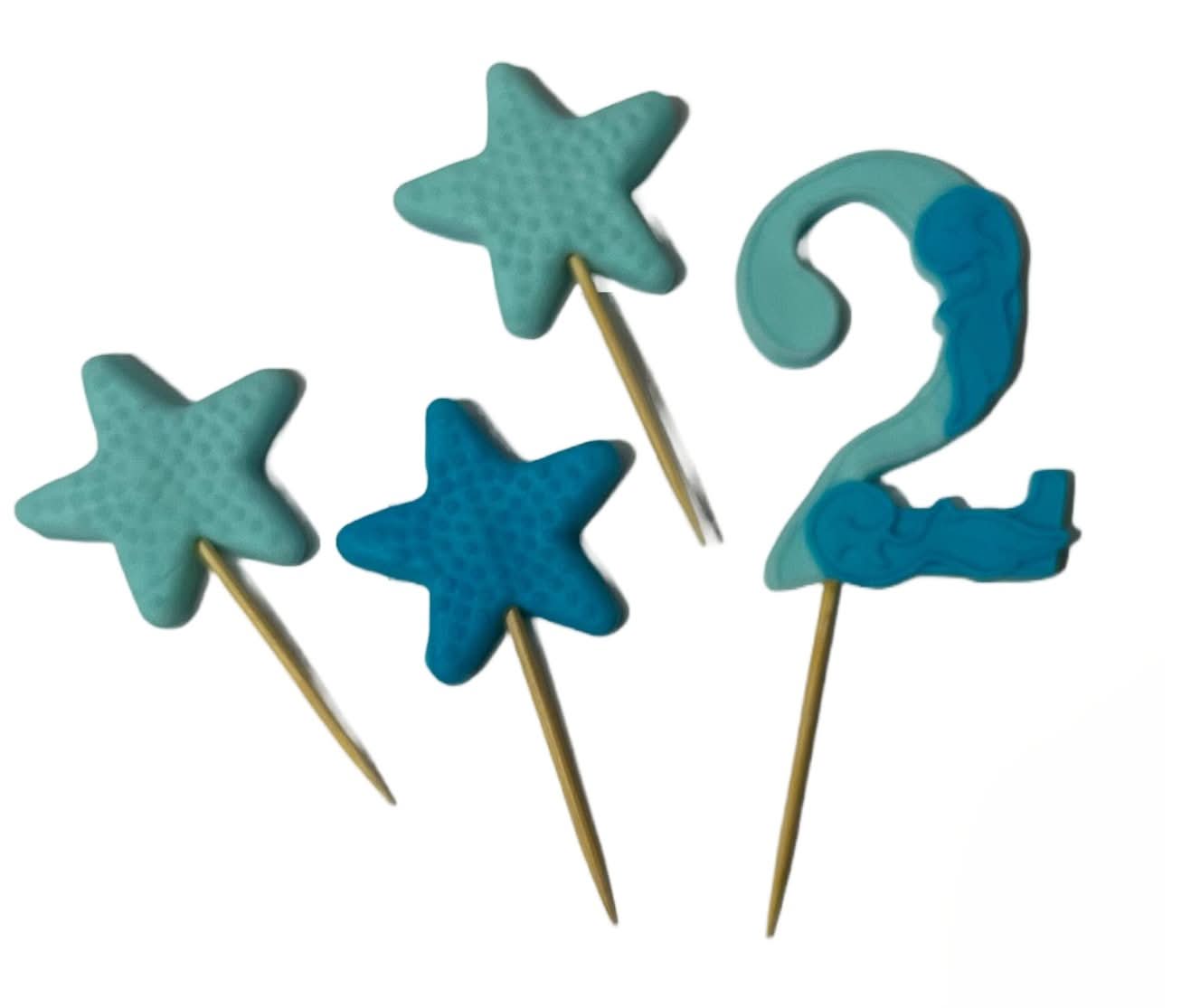 Ätsockerdekoration, nummer 2, blå/blå Dekorationer från Sugar Paste Nati Shop