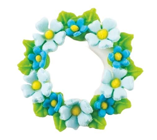 Ätsockerdekoration, Krona med blå blommor Nati Shop