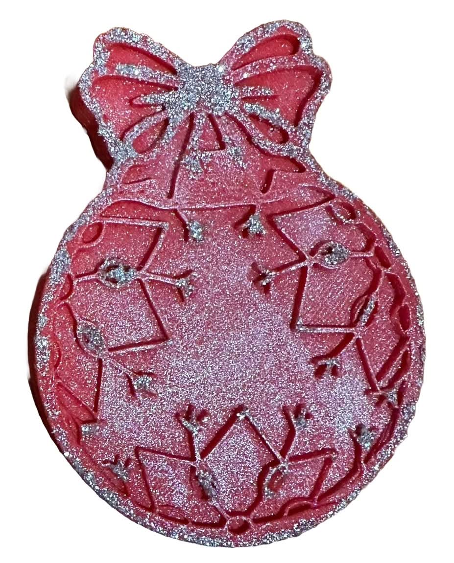 Ätsockerdekoration, julgransklot, röd Nati Shop