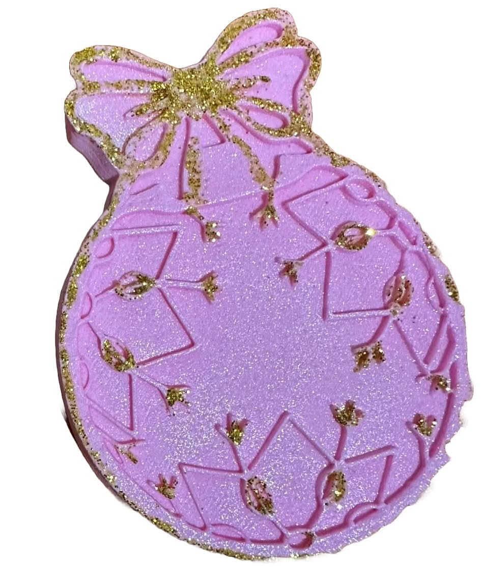 Ätsockerdekoration, julgransklot, rosa dekorationer från Sugar Paste Nati Shop