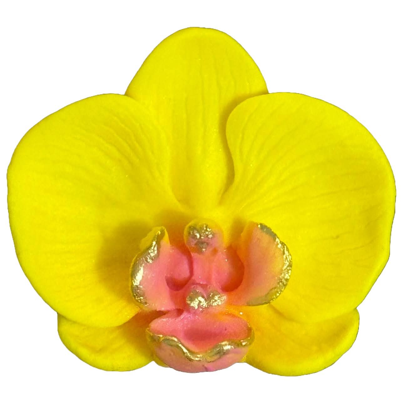 Ätsockerdekoration, Gul Orchid Sugar Paste Decorations Nati Shop