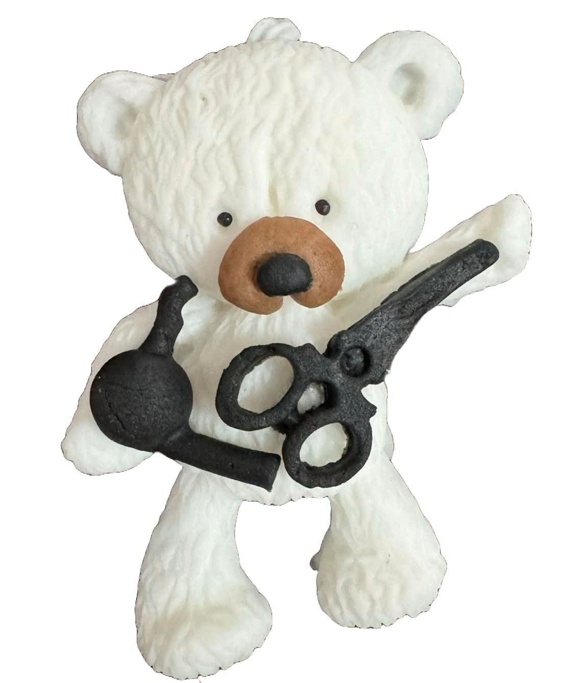 Ätsockerdekoration, Barber Bear Sugar Paste Decorations Nati Shop