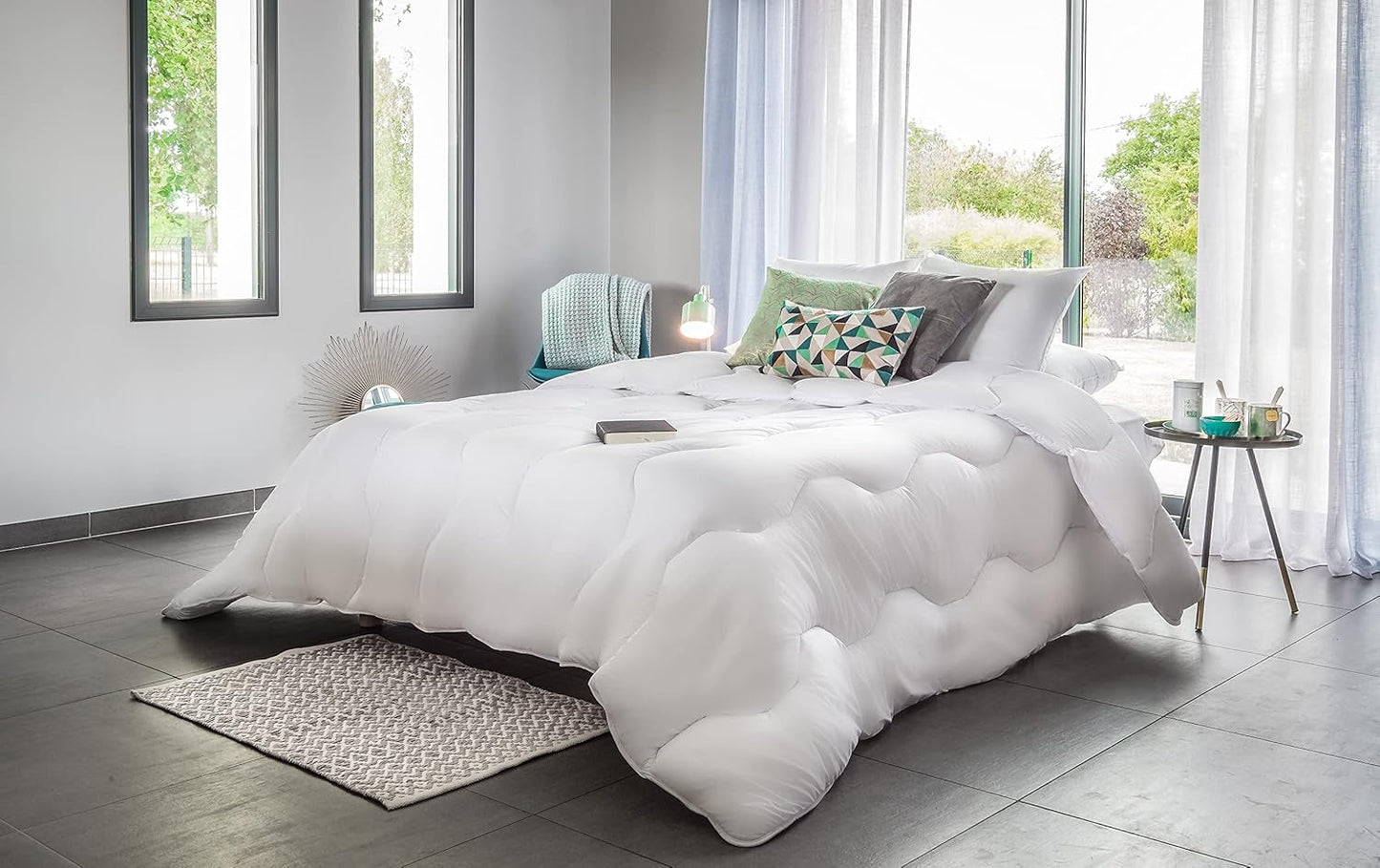 Blanrève - Duvet Aerelle Blue - Mycket mjukt - fluffigt och skönt - Enkelsäng - Eco Responsible - Komfortfiber känns bra, 140 X 200 Cm Täcken och täcken Naty Shop