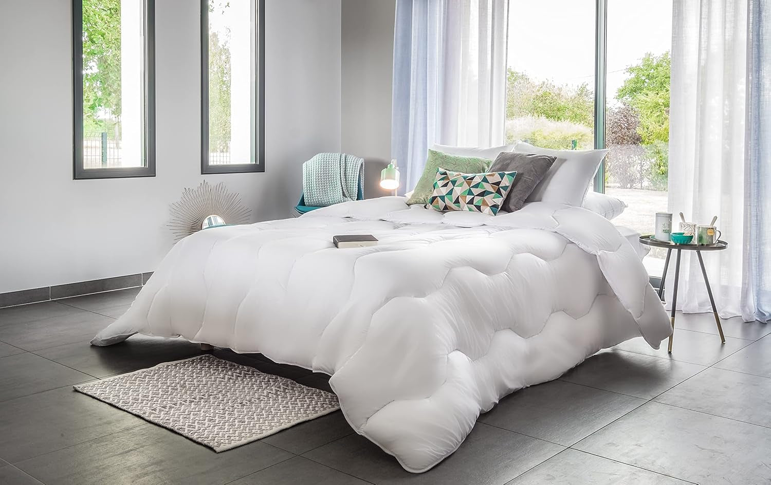 Blanrève - Duvet Aerelle Blue - Mycket mjukt - fluffigt och skönt - Enkelsäng - Eco Responsible - Komfortfiber känns bra, 140 X 200 Cm Täcken och täcken Naty Shop