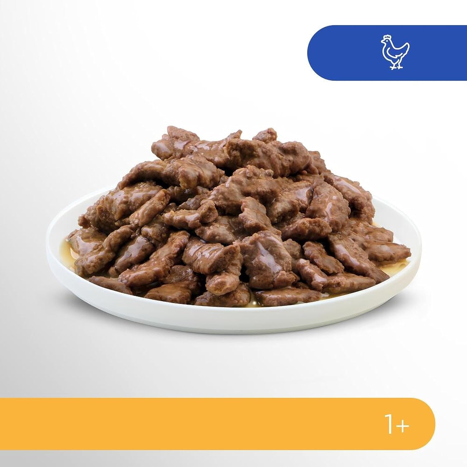 Våtfoder för katter Perfect Fit Sensitive 1+ med kyckling i sås, 12 påsar, 12 x 85g - Premium våtfoder för känsliga katter från 1 år, utan vete och soja, för att stödja matsmältningen