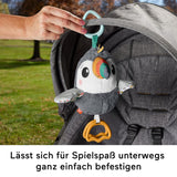 FISHER-PRICE Flap & Go Toucan - Barnvagn plyschleksak främjar finmotorik och sensoriska färdigheter för nyfödda från födseln HNX66 Baby Toys Naty Shop
