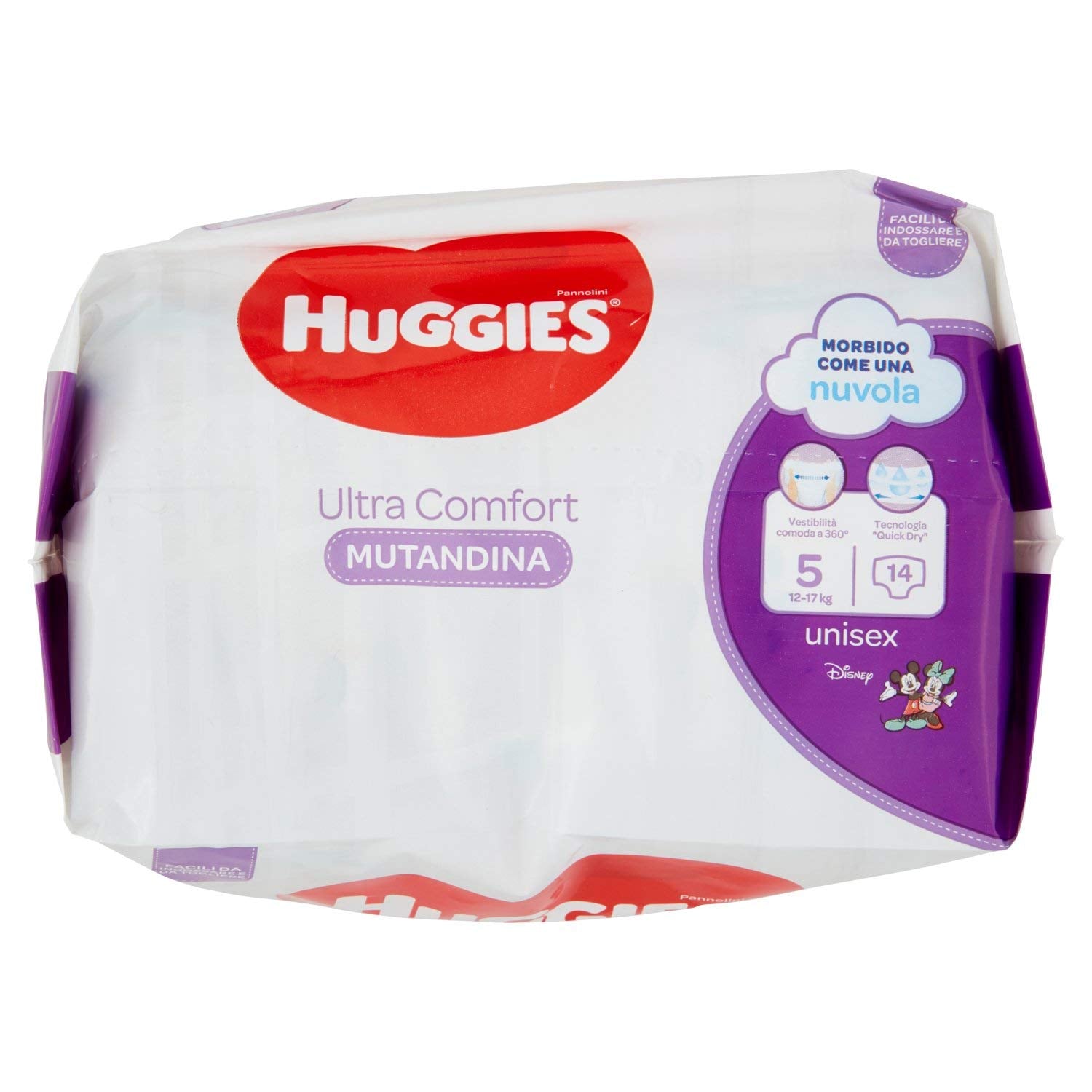 Huggies PANNOLINI Mutandina engångsblöja, pojkar/flickor, 12 kg, 17 kg, flerfärgad, 14 delar (S)