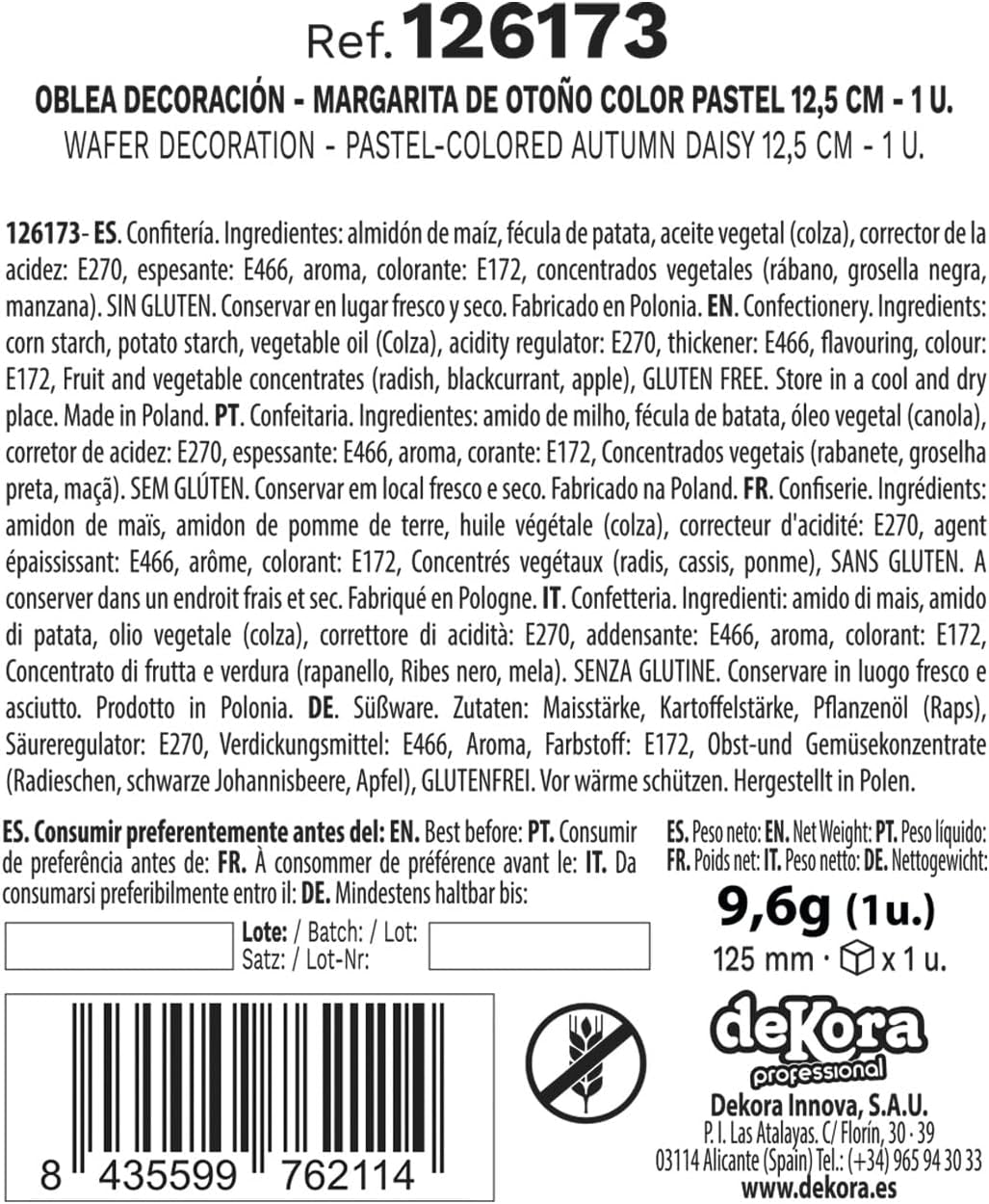 dekora - 12,5 cm jätteblomma - höstdahlia - glutenfri, laktosfri, vegansk - tårtdekorationer för bröllop, födelsedagar och efterrätter - lätt att använda Naty Shop Sugarpaste