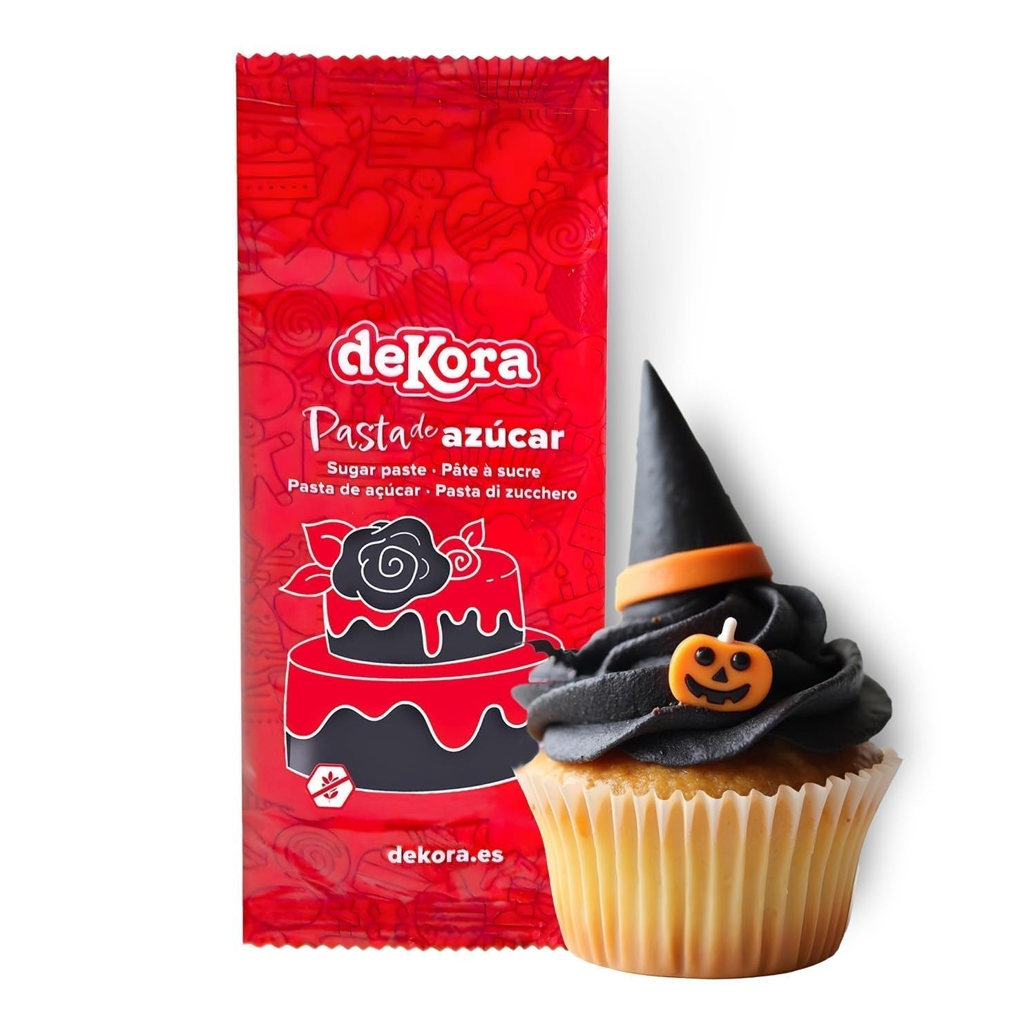 Dekora - Vit sockerpastafondant 150g - Perfekt för kakor och bakdekorationer - Gluten- och laktosfri - Vaniljsmak - Mjuk, smidig och lätt att forma för kreativa dekorationer Naty Shop Black Sugar Paste