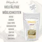 Dekozauber24 couverture droppar, vita, 500 g, med vit choklad och vaniljsmak, Deco Melts chips, mikrovågssäker, för cake pops, kakor, tårtor, tårtor, droppande eller glasyr Naty Shop Sugarpaste