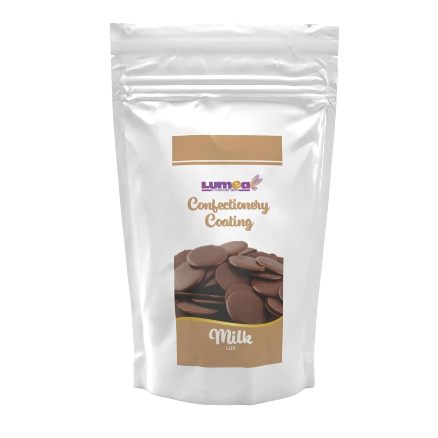 Dekozauber24 couverture-droppar, vita, 500 g, med vit choklad och vaniljsmak, Deco Melts chips, mikrovågssäker, för cake pops, kakor, tårtor, tårtor, droppande eller glasyr Naty Shop Brunsockerpasta