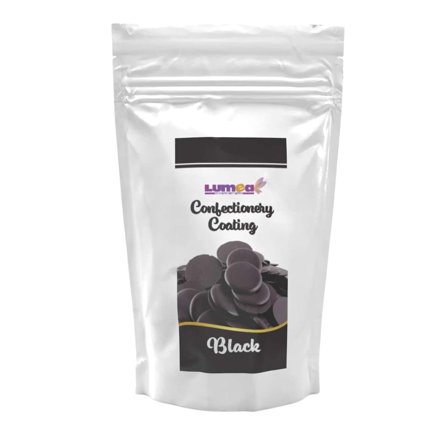Dekozauber24 couverture drops, vita, 500g, med vit choklad och vaniljsmak, Deco Melts chips, mikrovågssäker, för cake pops, kakor, tårtor, tårtor, droppande eller glasyr Naty Shop Sugarpaste Black