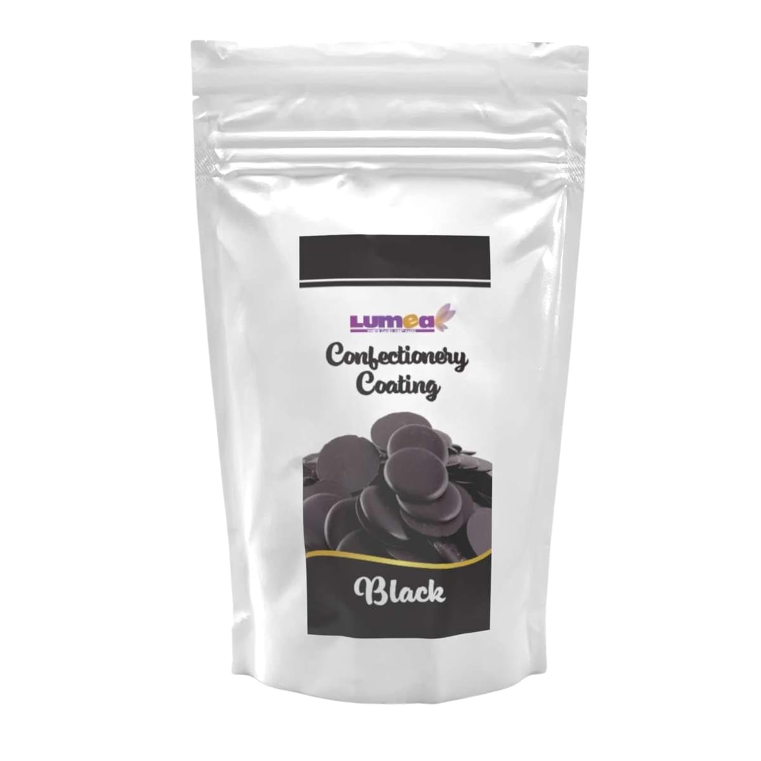 Dekozauber24 couverture drops, vita, 500g, med vit choklad och vaniljsmak, Deco Melts chips, mikrovågssäker, för cake pops, kakor, tårtor, tårtor, droppande eller glasyr Naty Shop Sugarpaste Black
