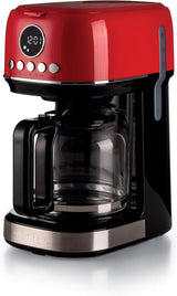 Ariete Moderna 1396 Filter Espressomaskin för att göra amerikanskt kaffe Upp till 15 koppar Glaskaraff Värmeplatta LCD-skärm Avtagbara och tvättbara filter Vita