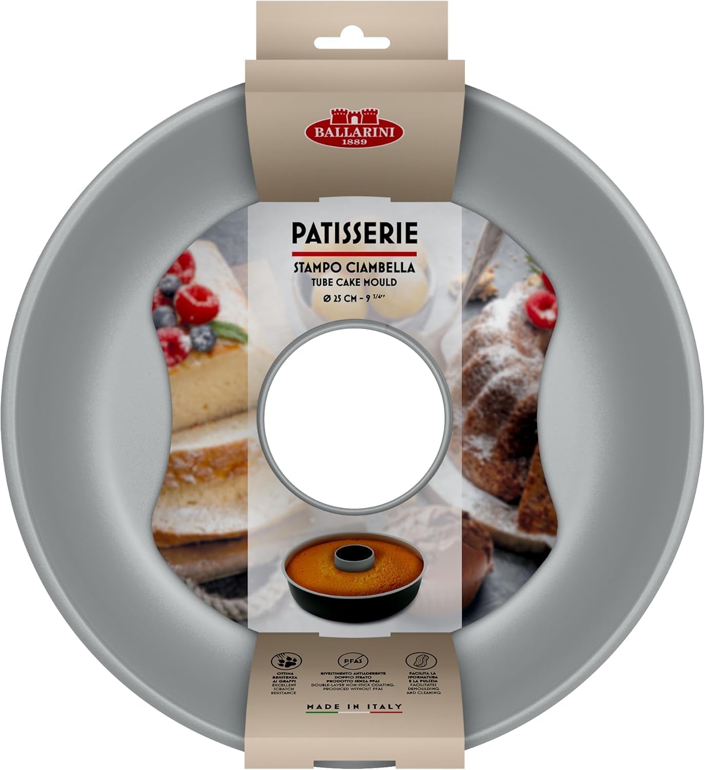 Ballarini, Bakplåt, olika modeller Formar och bakplåtar Naty Shop Grå Donutform 25 cm