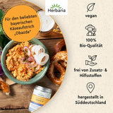 Herbaria Obazd är! bio 90g M-Dose – Bio-Gewürzmischung bayerischen Biergartenklassiker Obazda – för Brotaufstriche, Käsegerichte, Käsefondue – Raclette Gewürz - i nachhaltiger Aromaschutz-Dose