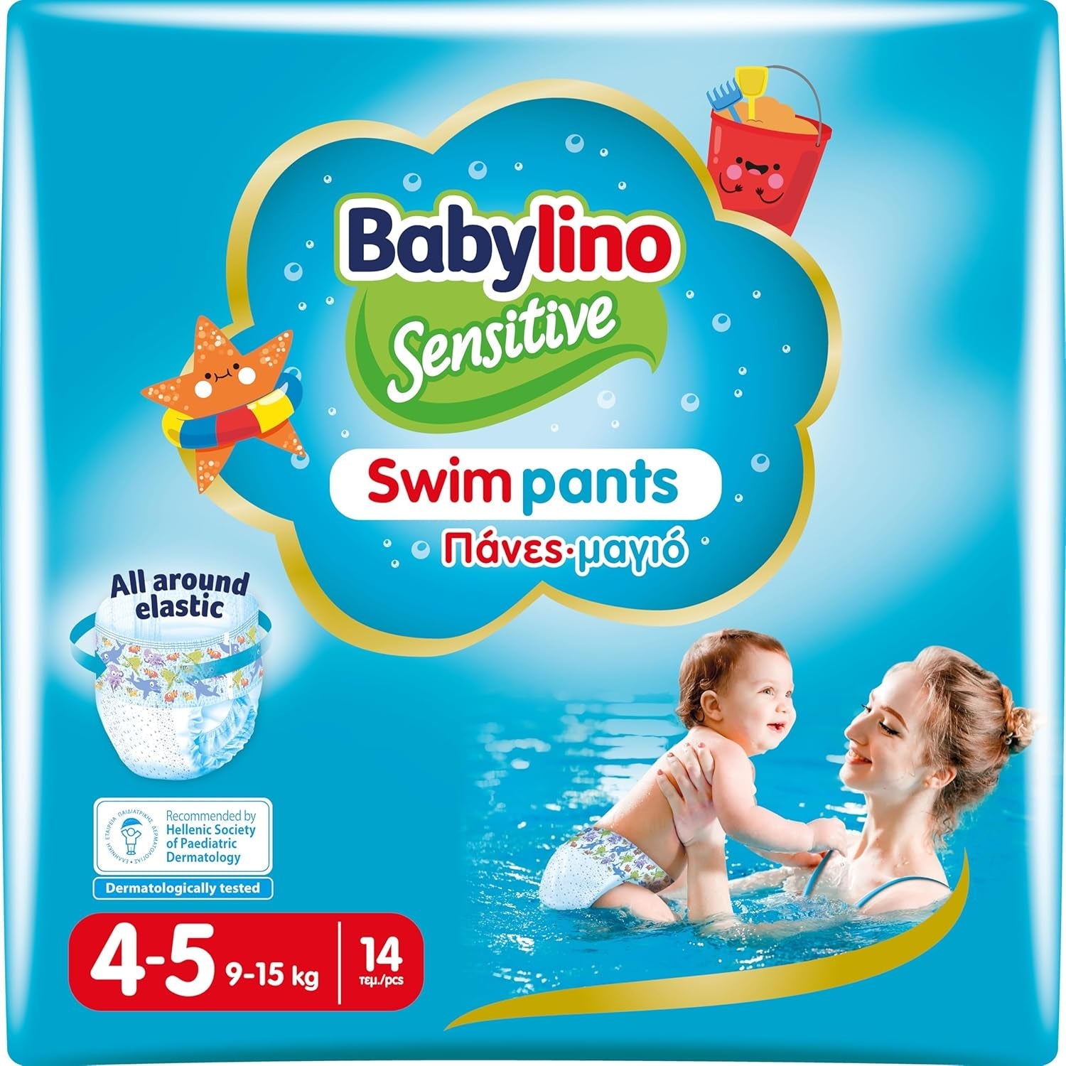 Blöjor Sensitive Swim Pants, för hav och pool, storlek 5-6 (över 14 kg), 84 st.