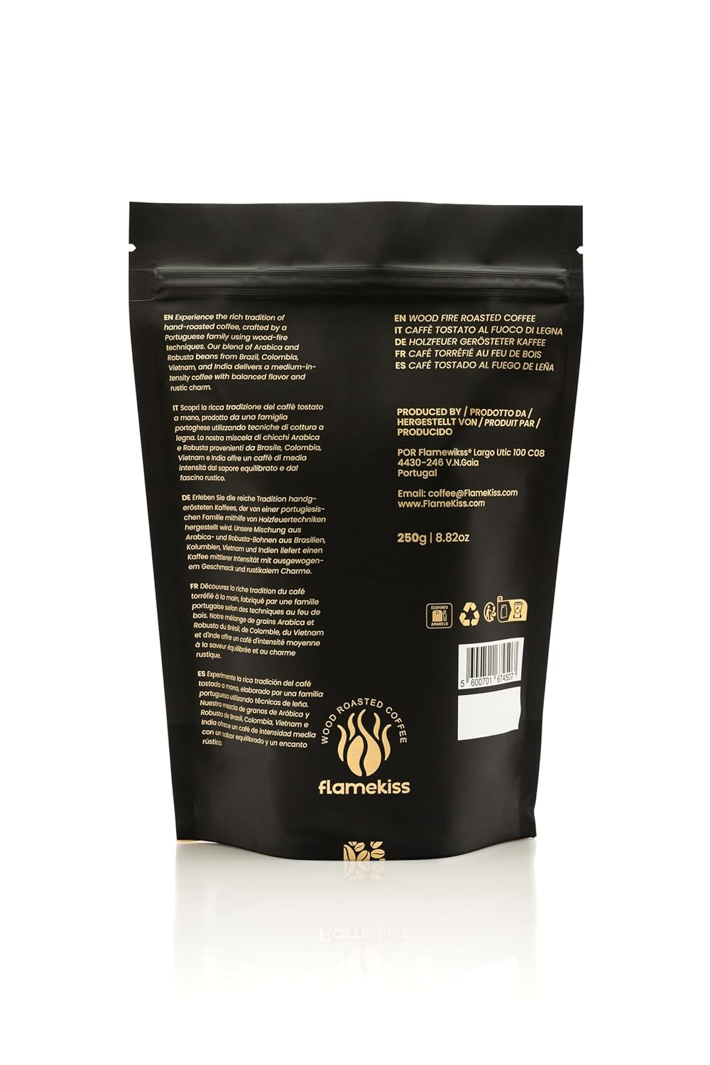 Kaffebönor 250g – Högkvalitativa Arabica och Robusta espressobönor, handrostade i trä, för den fylliga och aromatiska smaken av kaffebönor