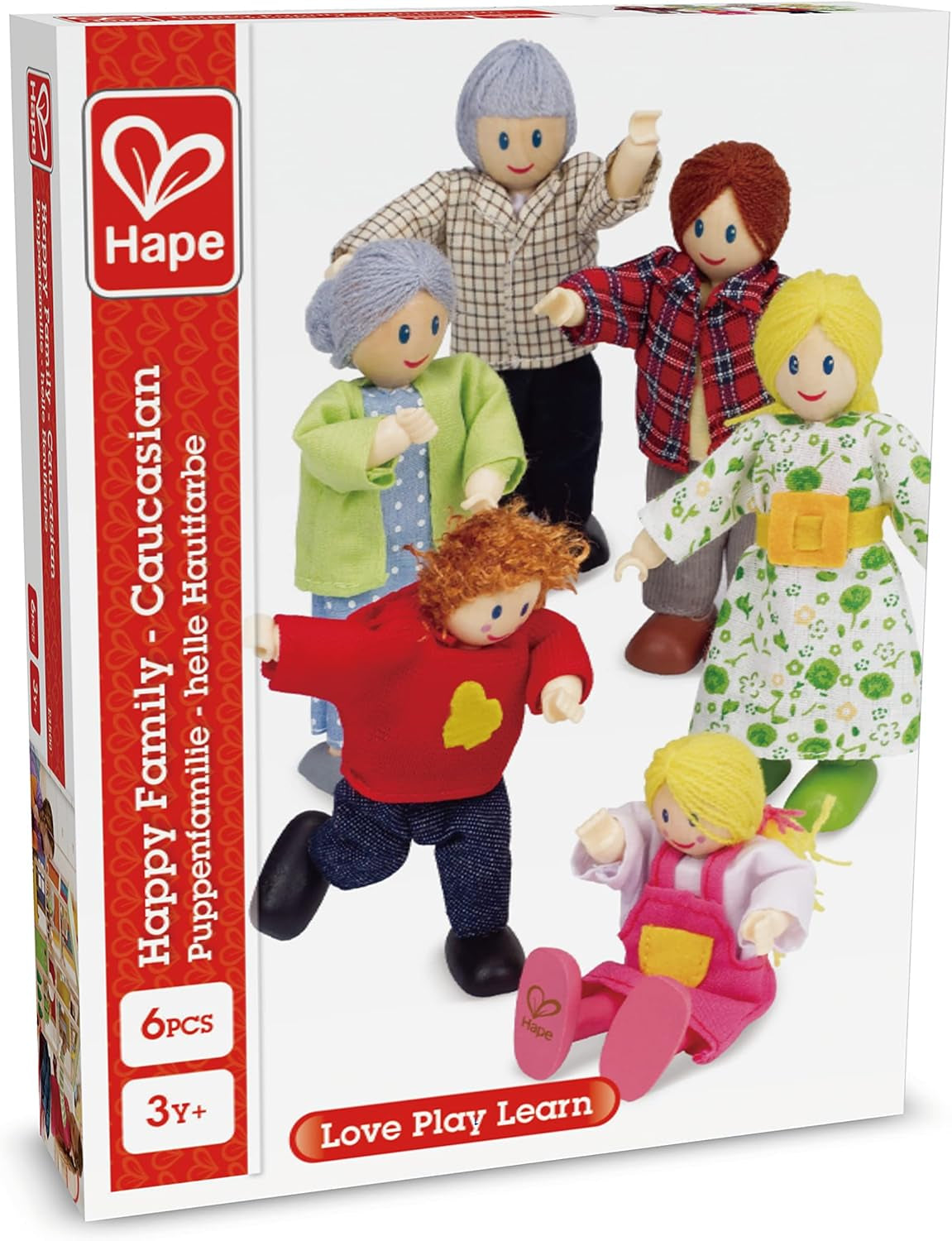 Hape Doll Family Prisbelönt dockfamiljset Unikt dockhus i trä Fantastisk lek 6 dockfamiljemedlemmar Naty Shop Dolls