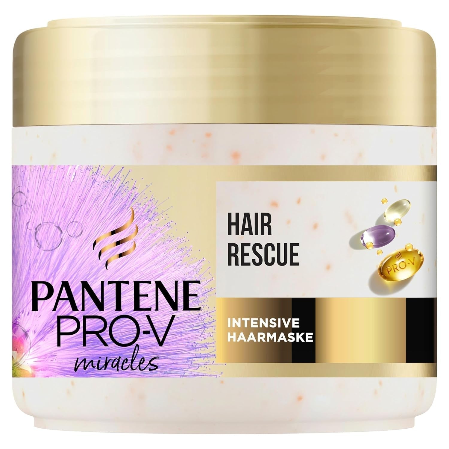 Pantene Pro-V Silky & Glowing Hair Rescue intensiv hårmask med Biotin och Keratin Reconstruct 300ml. Hjälper till att reparera torrt, skadat eller markerat hår Naty Shop Hair Mask Standardtitel