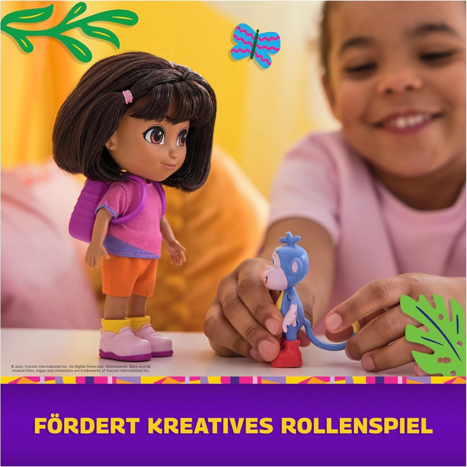 DORA - Best Friend Doll - Storlek 22cm, med kambart hår, väska och monkey boots, känd från den populära TV-serien, för barn från 3 år och uppåt