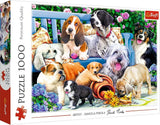 Pussel - "1000" - Roliga hundporträtt Pussel Naty Shop Hundar i trädgården