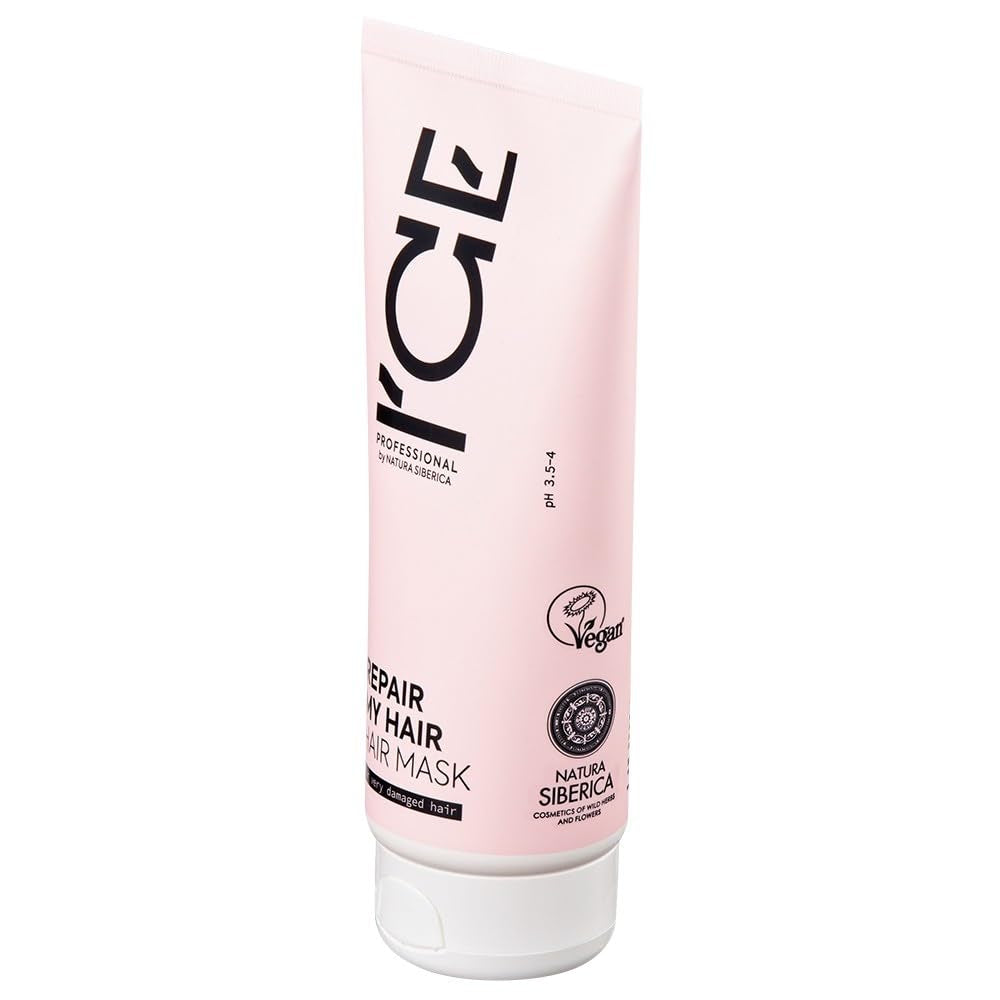 ICE Professional av Natura Siberica Repair My Hair Mask - Intensiv reparationsmask för skadat hår - Med sibirisk ceder och PRO-keratin - 200 ml Hårmask Naty Shop