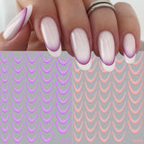 9 färger franska nagelklistermärken franska nagelklistermärken självhäftande nagelfolie franska naglar gradientklistermärken fransk spets nagelklistermärken nagelkonst nageldesign klistermärken nageltillbehör