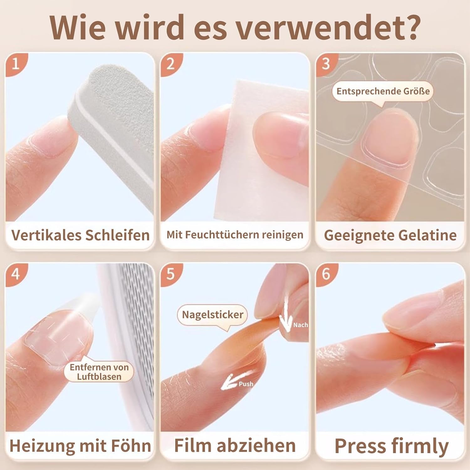 20 jelly nagelhäftande tabletter - genomskinliga, starka dubbelsidiga självhäftande kuddar Vattentäta återanvändbara tryck på naglar Gör-det-själv manikyrset Nageltillbehör