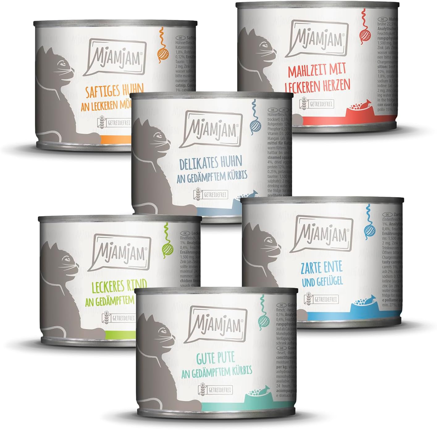 MjAMjAM - Premium Wet Cat Food - Delicious Mix Pack III Måltider för din katt 6-pack (6 x 200 g) Spannmålsfri med extra kött