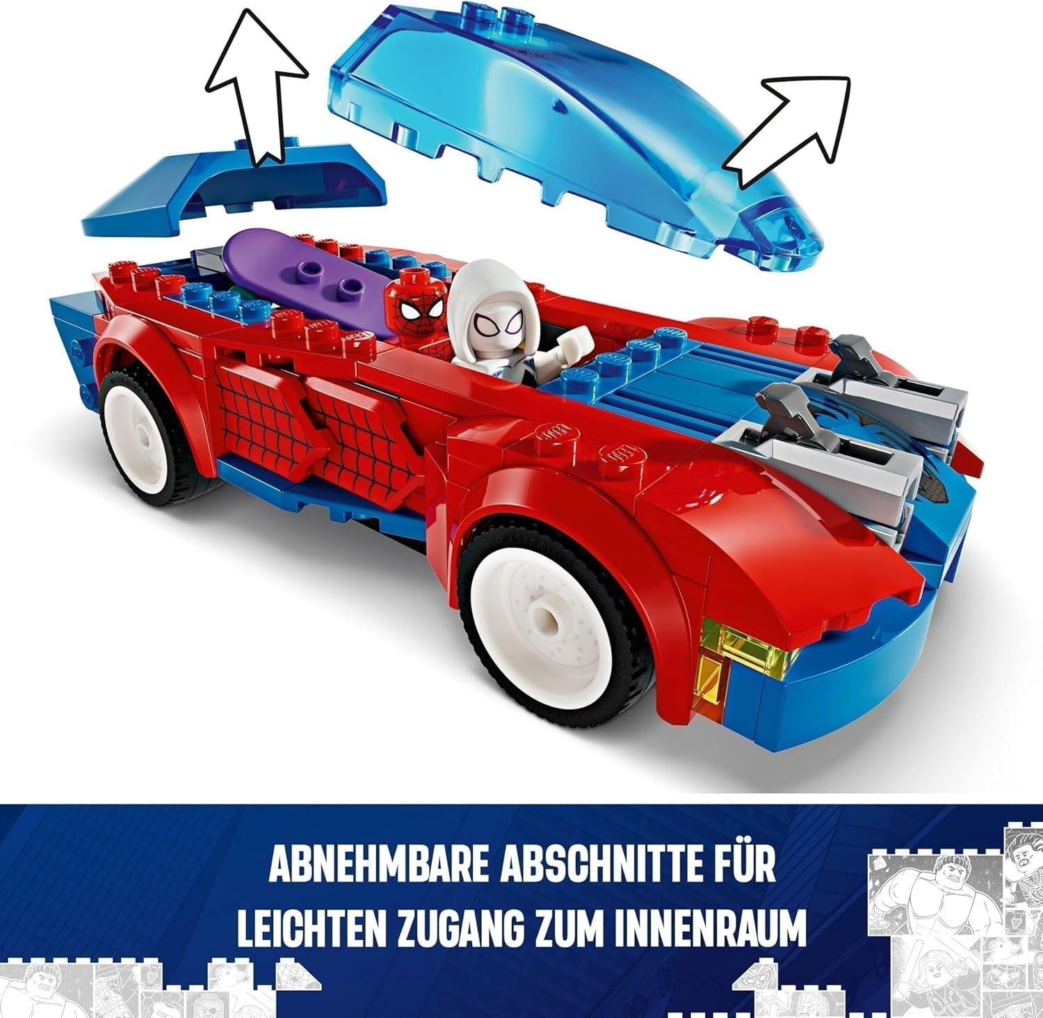 LEGO Marvel Spider-Man Race Car & Venom Green Goblin, Spidey-rollleksak med superhjältefigurer och byggbar bil, present till barn, pojkar och flickor 7 år gamla 76279 Byggset Beuche den LEGO-Store