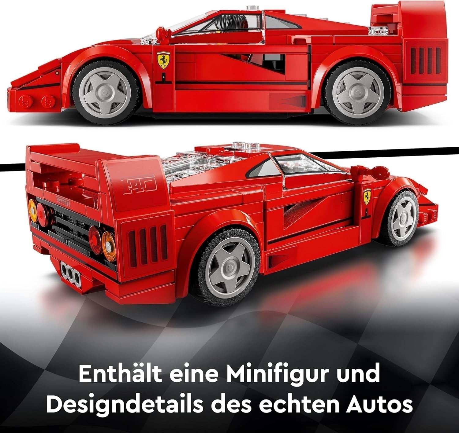 LEGO Speed Champions Ferrari F40 Supersportbil, lekset med byggbar leksaksbil och minifigurförare, samling byggset för barn, present till pojkar och flickor 76934 Byggset Besuche den LEGO-Store