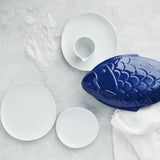 Rosenthal Junto White servisset, porslin, vitt, platta tallrikar, mattallrikar Ø 22 cm, mattallrikar Ø 21,5 cm och spannmålsskålar Ø 14 cm, 0,62 l, tål diskmaskin och mikrovågsugn, set för 4