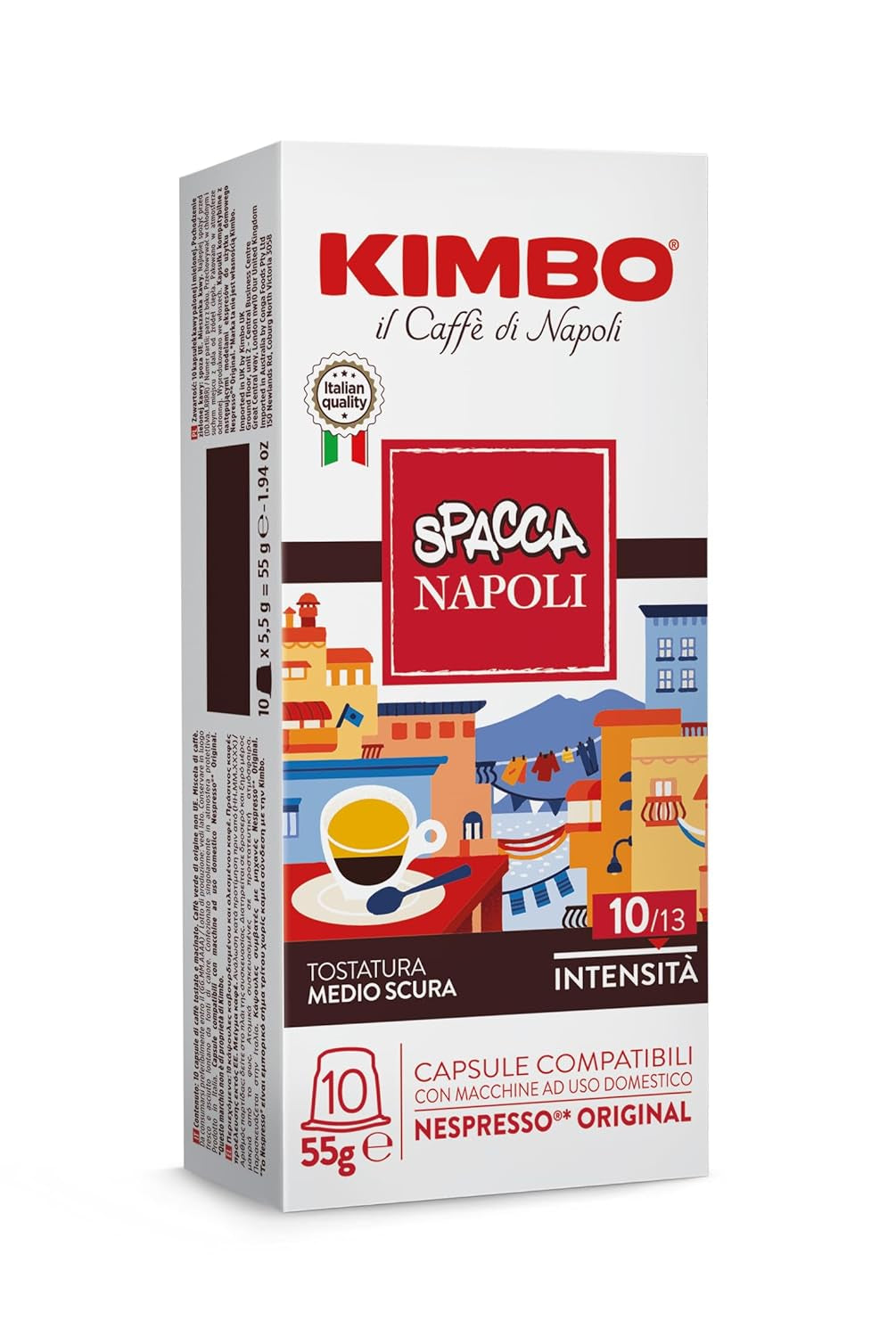Napoli Kaffeekapseln, kompatibel med Nespresso, 10 Packungen mit 10 Kapseln (insgesamt 100 Kapseln)