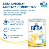 BEBA Junior 2+ mjölkdryck från 2 år, med HMO, åldersanpassat proteininnehåll, endast laktos, ingen palmolja, ingen fiskolja, småbarnsmat, babymjölkpulver, 3-pack (3 x 800g)